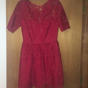 Red lace dress